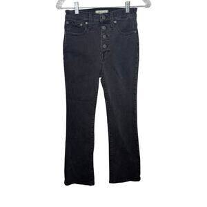 Madewell Women’s 25 Cali Demi Boot Jeans Black Button Fly High Rise Stretch